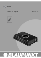 Blaupunkt GTA-270-Mystic - Owners Manual 